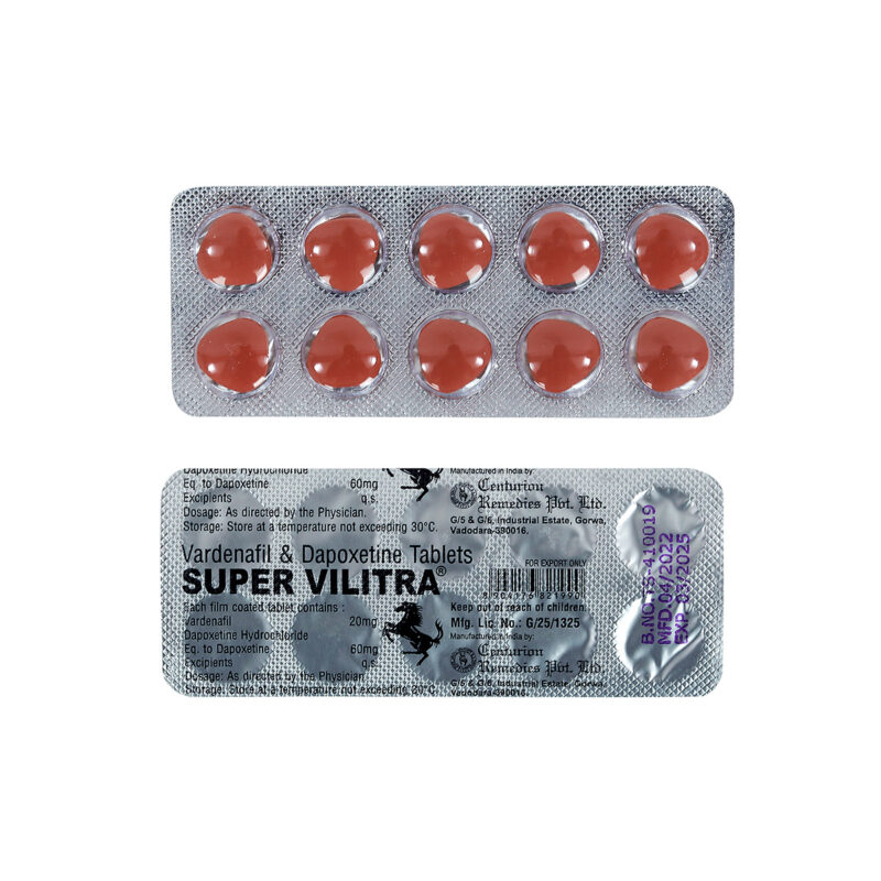 Super Vilitra 20/60 мг (варденафіл з дапоксетином) - сильнодіючий засіб для потенції